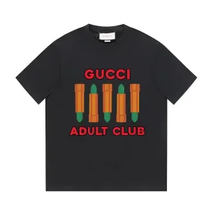Super Clone Gucci Short-Sleeved T-Shirt Black Cotton Pure