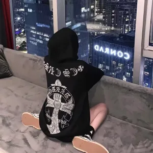 Super Clone Chrome Hearts Hoodie Red Double-Sided Fabric Winter