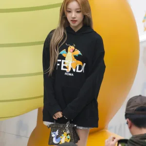 Super Clone Reps Fendi Hoodie Red Double-Sided Fabric