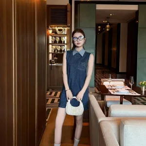 High Quality Miu Miu Denim Sleeveless