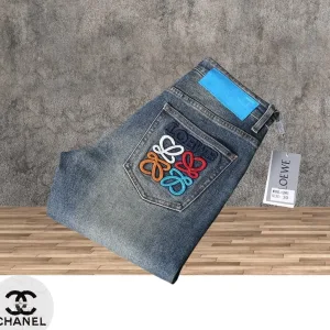 Luxury Loewe Jeans Red Cotton Denim Autumn Winter