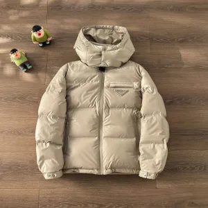 Luxury Prada Coat Black Down Minimalist Style