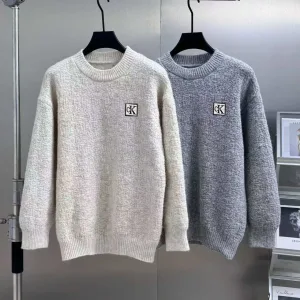 Luxury Calvin Klein Sweater Red Wool Clean And Neat Simple Style Sophistication Autumn Winter Embroidery