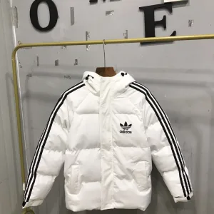 Designer Luxury Adidas Cotton-Padded Coat Red Down Waterproof Design High-Quality Materials Winter