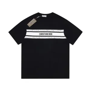 High Quality Reps Dior Short-Sleeved T-Shirt Black Jacquard