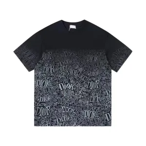 AAA High Quality Dior Short-Sleeved T-Shirt Black Cotton Pure High-Density Fabric Spring Summer
