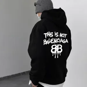 Designer Balenciaga Hoodie Ash Cotton Xinjiang Ribbed Fabric Relaxed Fit Spring Autumn