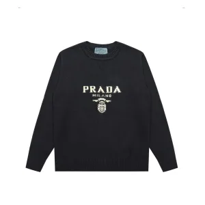 Reps Prada Sweater Black Simple And Versatile Elegant Style Winter