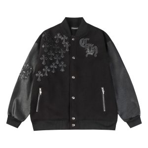 High Quality Luxury Chrome Hearts Leather Baseball Uniform