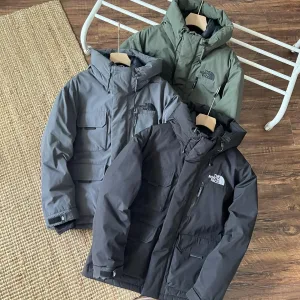 Reps AAA North Jacket Red Duck Down Fleece Mesh Woven Fabric Adjustable Drawstring Winter Down-Proof Embroidery Windproof Cuffs