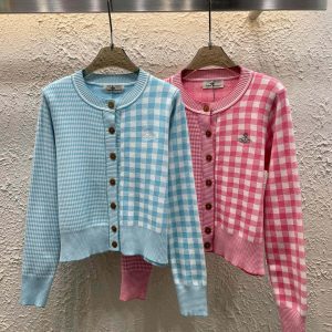Designer High Quality Vivienne Westwood Wood Long-Sleeved Cardigan