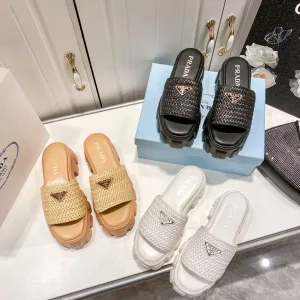 Designer Prada Slippers Black