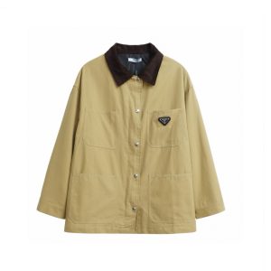 Designer Luxury Prada Corduroy Outerwear