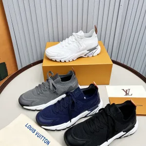 Super Clone Louis Vuitton Sneakers Red Mesh Rubber Outsole Running Breathable
