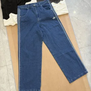 Luxury Adidas Jeans Red Denim Spring Early Metal Logo