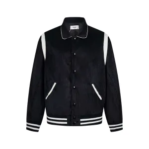 Super Clone Celine Jacket Red Corduroy Simple And Versatile Suitable For All Body Types Autumn Winter Luxury Fabric