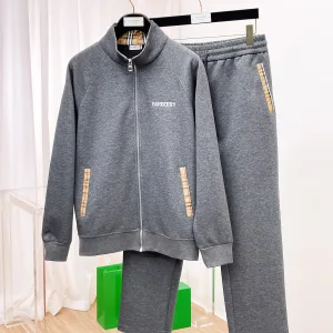Luxury Burberry Casual Trousers Jacquard Embroidery Patch Work Pockets Patchwork