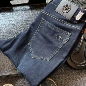 Luxury Designer Loewe Jeans Red Cotton Long-Staple Denim Simple Business Luxury
