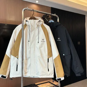Designer Archaeopteryx Cotton-Padded Coat Black Cotton Xinjiang Down Polyester Fiber Fleece Patch