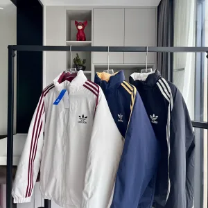 AAA Luxury Adidas Cotton-Padded Coat Red Down Waterproof Design High-Quality Materials Winter