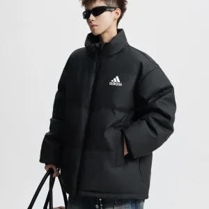 Designer Luxury Adidas Cotton-Padded Coat Red Cotton Feather Down Pu Leather