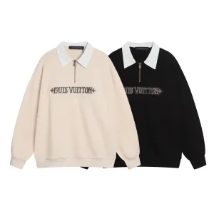 High Quality Louis Vuitton Hoodie Ash Silk Embroidery