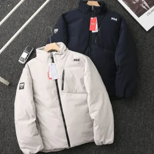 Reps High Quality Helly Hansen Coat Red Goose Down Zippered Pocket Windproof Cuffs