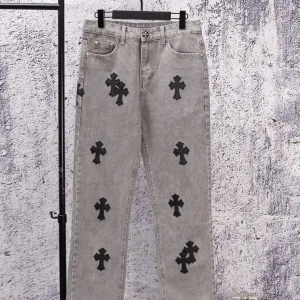 Reps Super Clone Chrome Hearts Jeans Red Denim Street Style Sophistication Slim Fit