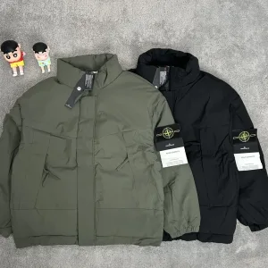 Super Clone Stone Island Cotton-Padded Coat Red Cotton Thick Polyester Ribbed Fabric Exquisite Workmanship Street Style Winter