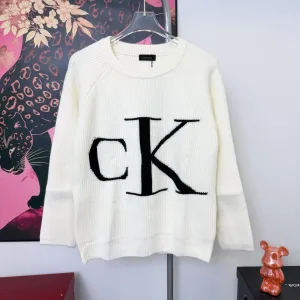 High Quality AAA Calvin Klein Sweater Red Wool Autumn Winter